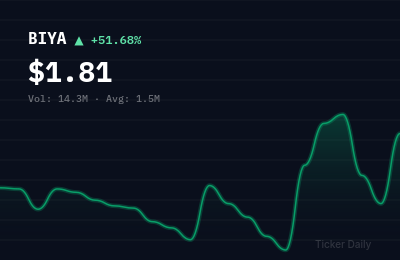 Why Is Baiya International Group Inc. Ordinary Shares (BIYA) Stock Up 56.3% Today?