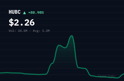 Why Is Hub Cyber Security Ltd. Ordinary Shares (HUBC) Stock Up 89.9% Today?