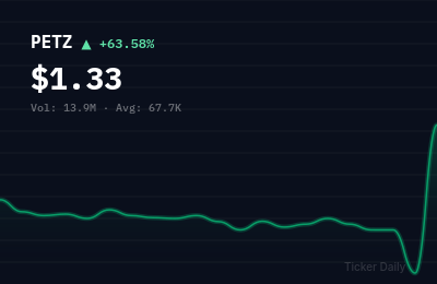 Why Is TDH Holdings, Inc. Common Shares (PETZ) Stock Up 63.0% Today?